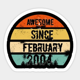 Awesome Since February 2004 16 year old T-Shirt gift Idea funny birthday Sticker